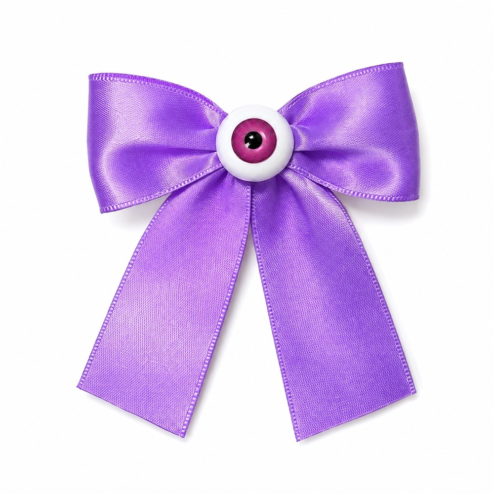 Bow Eyeball Clip – 1.5” Ribbon - Violet Elixer